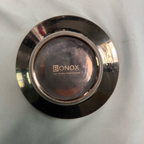 Two espresso cup and saucer sets. Bonox porcelain. Brown with etching. - Picture 4 of 11